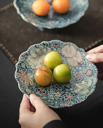 Ru Kiln Celadon Dim Sum Serving Dish - A Chic Addition for Desserts and Snacks