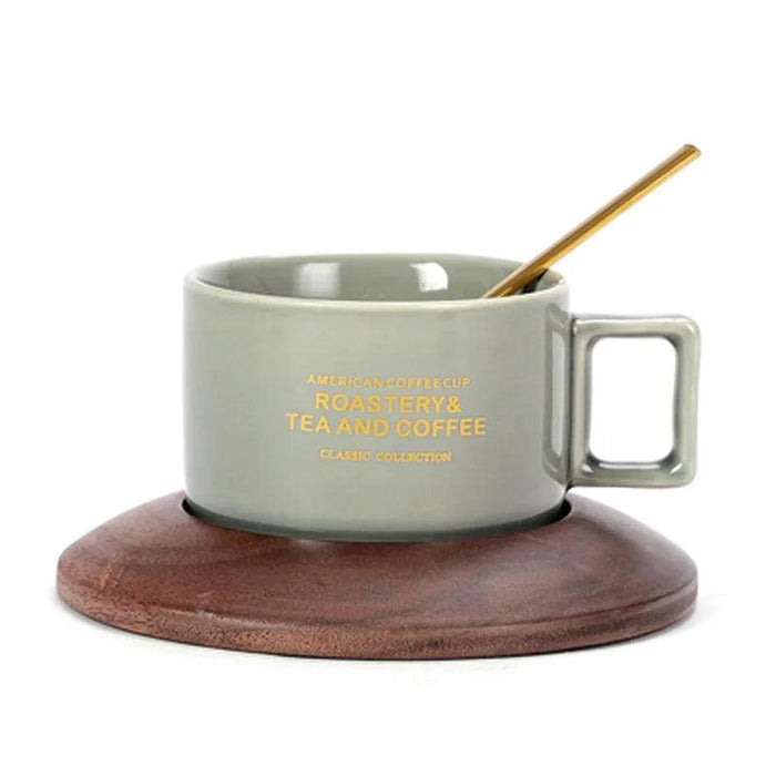 Luxurious Hand-Painted European Ceramic Coffee Mug Set with Gold Detailing - 110ml