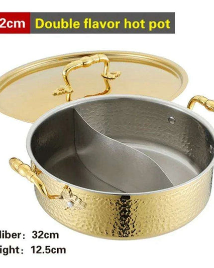 Versatile Dual Flavor Stainless Steel Hotpot with Crystal Clear Soup Pot - Enhance Your Culinary Adventures