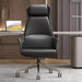 Luxurious Swivel Leather Office Chair with Reclining Backrest and Nordic Design