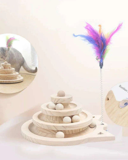 Interactive Cat Tower with Rotating Discs and Enrichment Balls for Endless Feline Fun