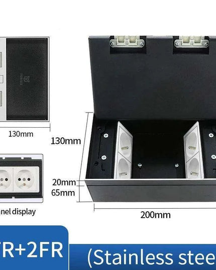 Customizable Stainless Steel Modular Floor Socket with Integrated Marble Design