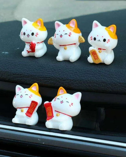 Lucky Cat Dashboard Charms - Maneki Neko Car Accessories for Good Fortune