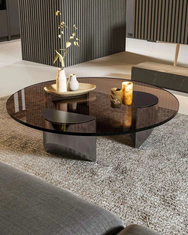 Elegant Nordic Transparent Round Coffee Table