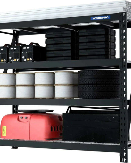Heavy-Duty 4-Tier Metal Garage Storage Rack - 7200 lbs Load Capacity