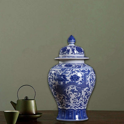 Elegant Porcelain Blue Blossom Storage Jar with Artistic Flair