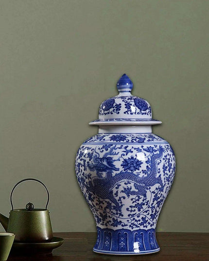 Elegant Porcelain Blue Blossom Storage Jar with Artistic Flair
