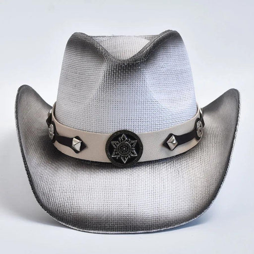 Vintage Curled Edge Western Straw Sombrero - Unisex Summer Sun Hat for Outdoor Adventures