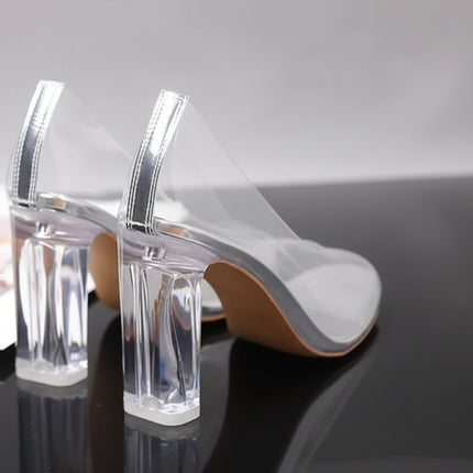 Longzehui Transparent High Heels – Pointed Toe Slip-On Perspex Pumps