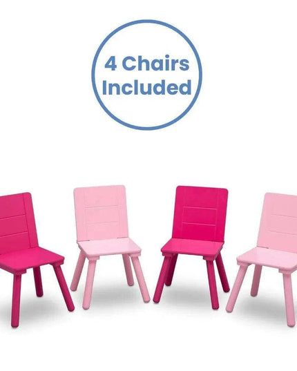 Children's Pink and White Wooden Table and Chair Set - Perfect for Creative Activities, Arts & Crafts, and Learning Fun