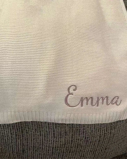 Personalized Embroidered Cotton Baby Blanket - Luxurious Custom Gift for Infants, Ideal for Cozy Sleep