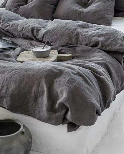 Rustic Washed Flax Linen Bedding Set