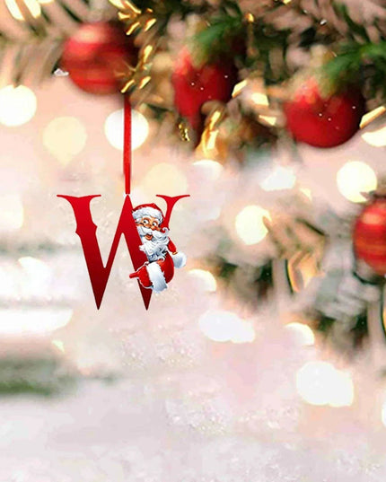 Personalized Santa Hat Alphabet Ornaments for Holiday Tree Decoration