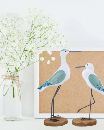 Coastal Elegance Wooden Seagull Decor - Set of 2 for Home and Garden