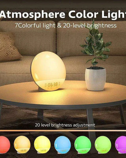 Sunrise Simulation Alarm Clock with FM Radio, Natural Sounds, and Colorful Light