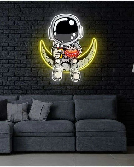 Astronaut Burger Neon Sign: Eye-Catching LED Art for Creative Spaces
