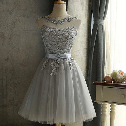 Chic White Lace A-Line Dress with Bowknot Detail - Women's Sleeveless Party Essential