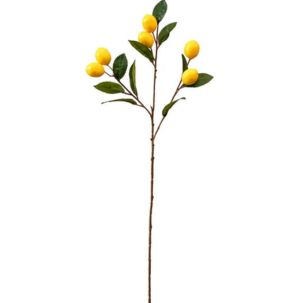 Artificial Lemon Branch — Handmade Faux Fruit Stem, 67 cm