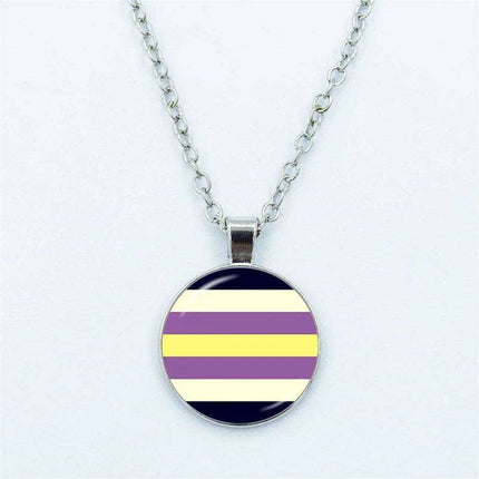 Vibrant Customizable Rainbow Glass Pendant Necklace for Love and Pride Celebration