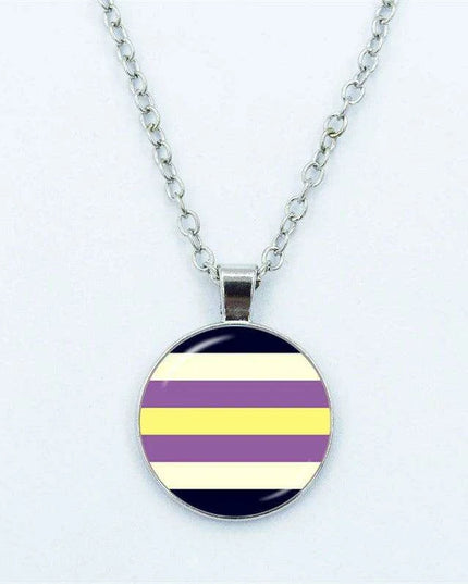 Vibrant Customizable Rainbow Glass Pendant Necklace for Love and Pride Celebration
