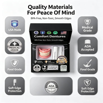 Instant Smile Moldable Silicone Denture Kit — Natural Ivory, Upper & Lower
