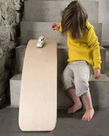 Natural Wood Wobble Board - 35 Inch Balance Rocker for All Ages