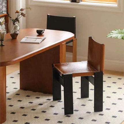 Luxurious Nordic Style Genuine Leather Dining Chair - Elegance Collection