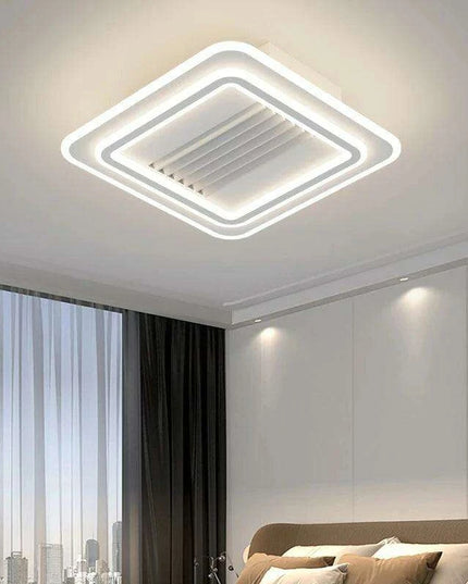 Sleek Bladeless Ceiling Fan with Integrated LED Lighting and Remote Control - Stylish Home Enhancement Solution