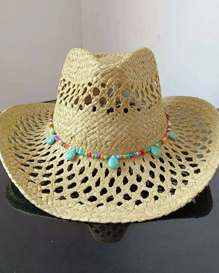 Lake Blue Western Cowboy Straw Hat Unisex with Adjustable Size