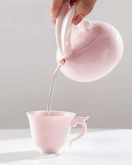 Exquisite Jade Rabbit Ceramic Tea Set for Sophisticated Gatherings and Outdoor Retreats