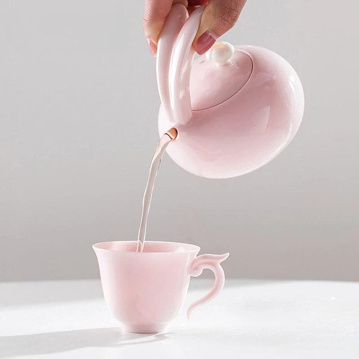 Exquisite Jade Rabbit Ceramic Tea Set for Sophisticated Gatherings and Outdoor Retreats