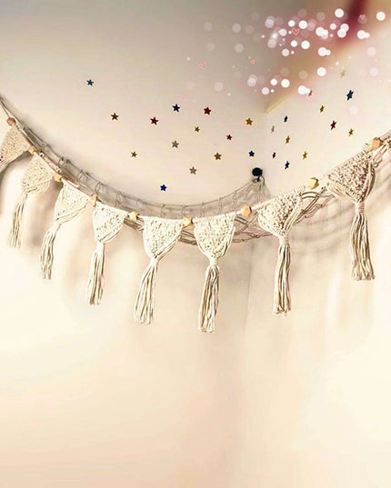 Stylish Bohemian Macrame Toy Storage Hammock with Chic Design