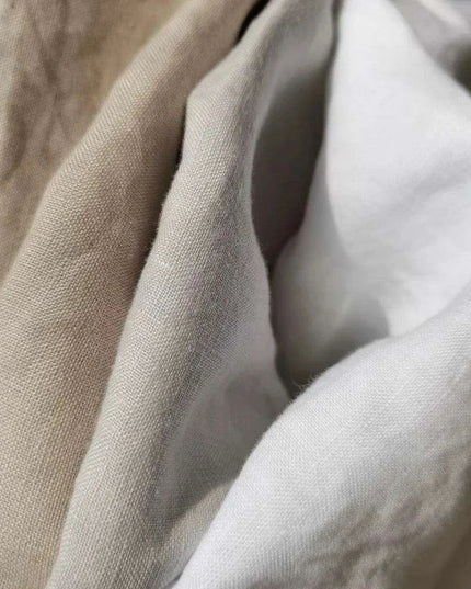 Elegant French Flax Linen Duvet Cover in Soft White
