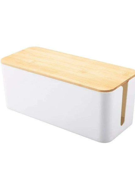 Elegant Wooden Cable Management Box with Enhanced Cooling Features and Versatile Aesthetics