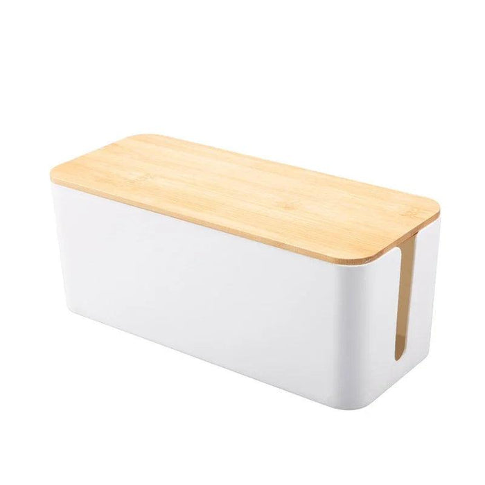 Elegant Wooden Cable Management Box with Enhanced Cooling Features and Versatile Aesthetics