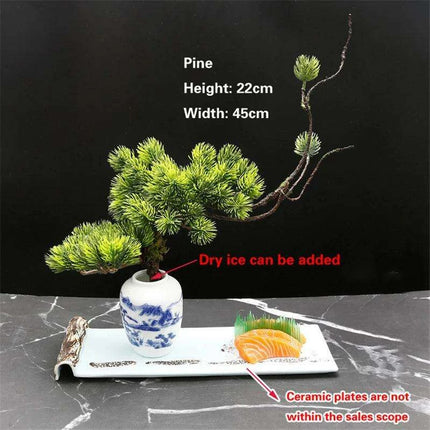 Elegant Floral Sashimi Display Set for a Luxurious Dining Experience