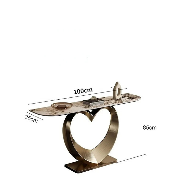 Sleek Italian Slate Console Table - Stylish Stainless Steel Side Table for Home Décor