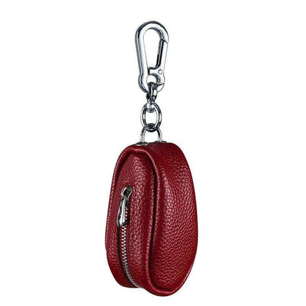 Leather Zippered Key Organizer Wallet for Car Keys