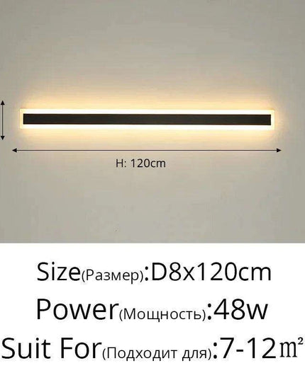 Modern Black LED Nordic Wall Sconce with Remote for Indoor and Outdoor Ambiance