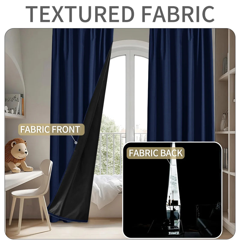 100% Blackout Curtains – Thermal Insulated, Waterproof, Custom Size