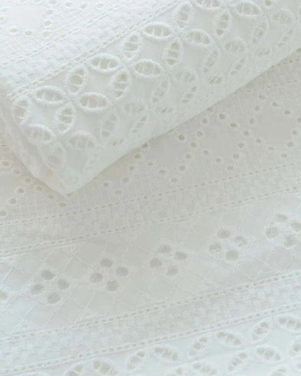 Elegant 100% Cotton White Lace Material