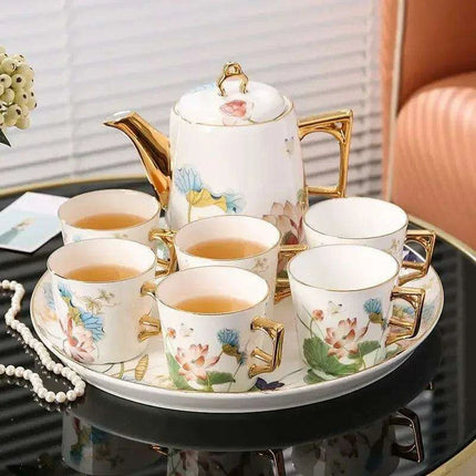 Luxurious Bone Porcelain Tea and Coffee Set in a Chic Presentation Box
