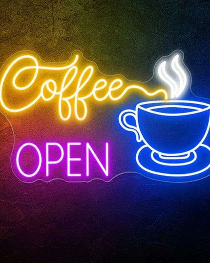 Customizable Neon Coffee Shop Sign: Brighten Your Space with Style