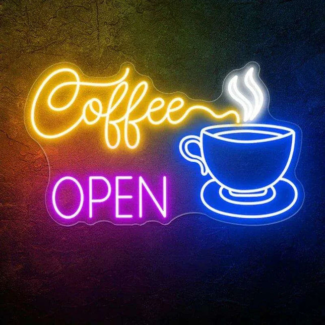 Customizable Neon Coffee Shop Sign: Brighten Your Space with Style