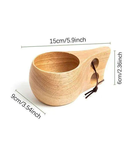 Artisan Acacia Wood Adventure Mug with Stylish Rope Handle - Your Unique Outdoor Drinkware