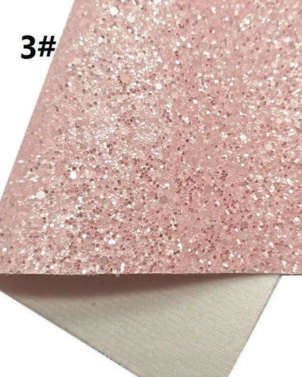 Sparkling Pink Chunky Glitter Faux Leather Craft Sheets - Essential for DIY Creators