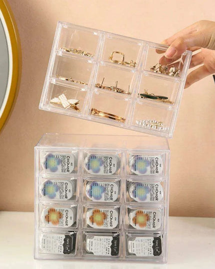 Versatile Acrylic Storage Box for Contact Lenses and Jewelry with Dust Protection