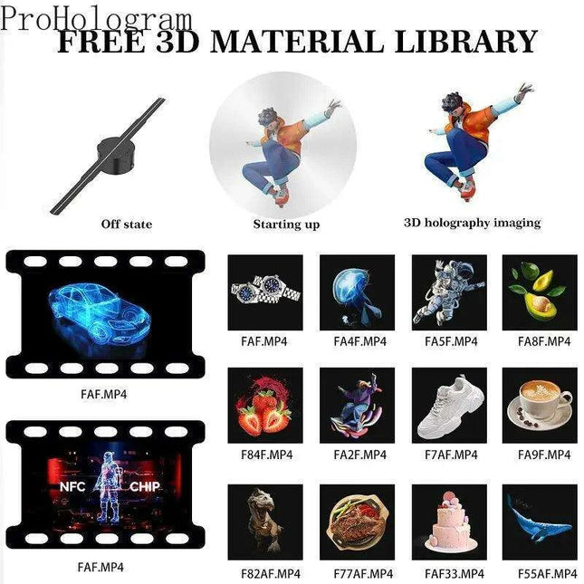 Revolutionary 3D Holographic Advertising Projector - Elevate Your Brand Experience