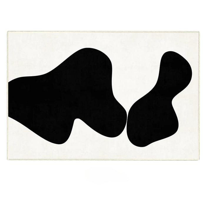 Luxurious Monochrome Abstract Art Rug with Enhanced Stability and Eco-Friendly Features
