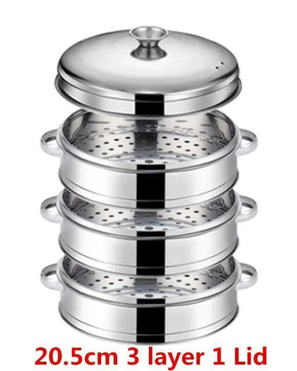 Bamboo Steamer Pot Combo with Stainless Steel Accessories for Ultimate Steaming